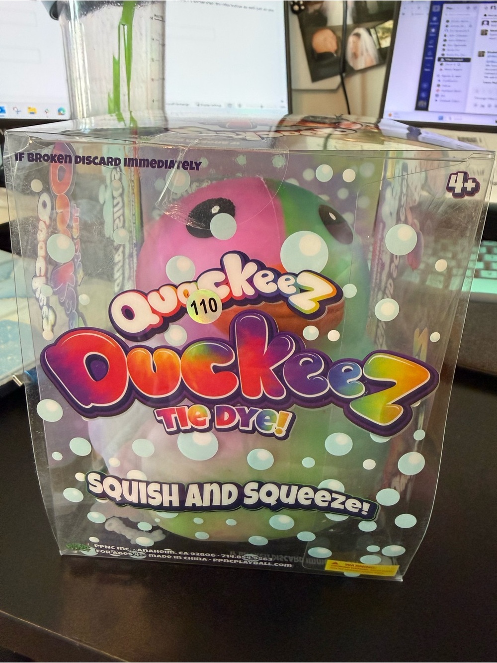 NEW PPNC Duckeez Quackeez Giant Tie Dye Rainbow Squishy Duck Original Box